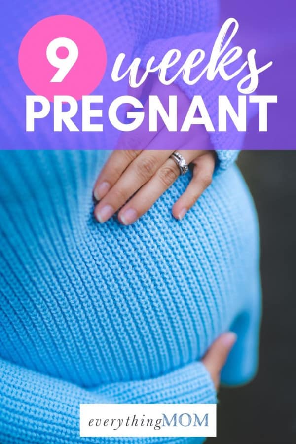 9 weeks pregnant blue sweater