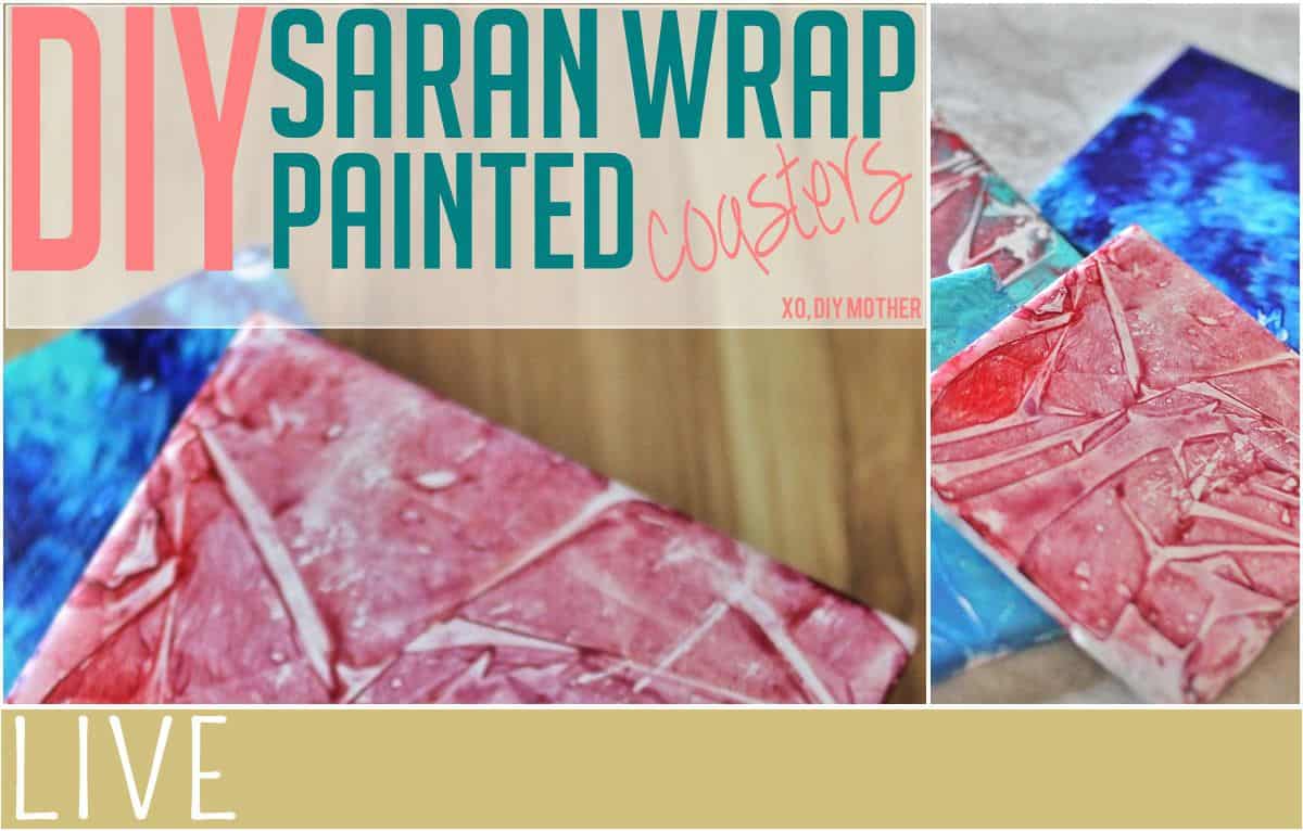 DIY Saran Wrap Painted Coasters EverythingMom