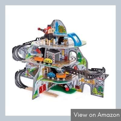 Award-Winning Hape Kids Wooden Railway Mighty Mountain Mine Set