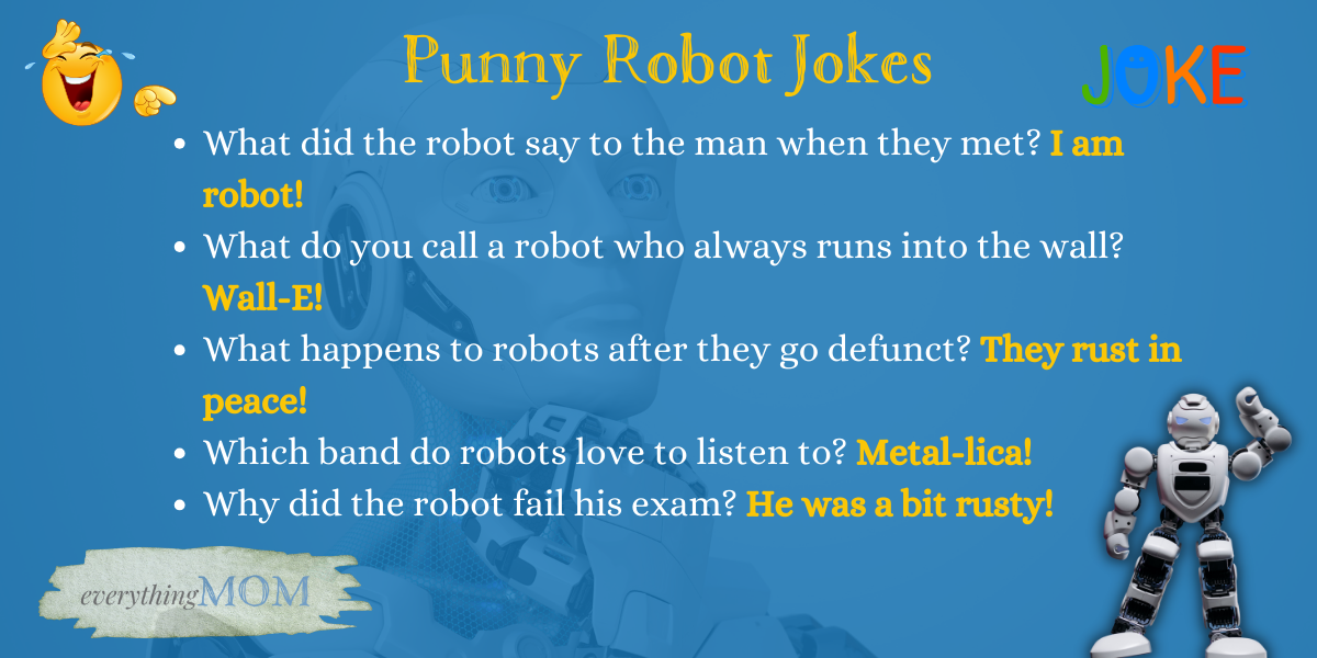 99 Funny Robot Jokes And Puns A Byte Of Humor EverythingMom 99 Funny Robot Jokes And Puns A Byte Of Humor EverythingMom