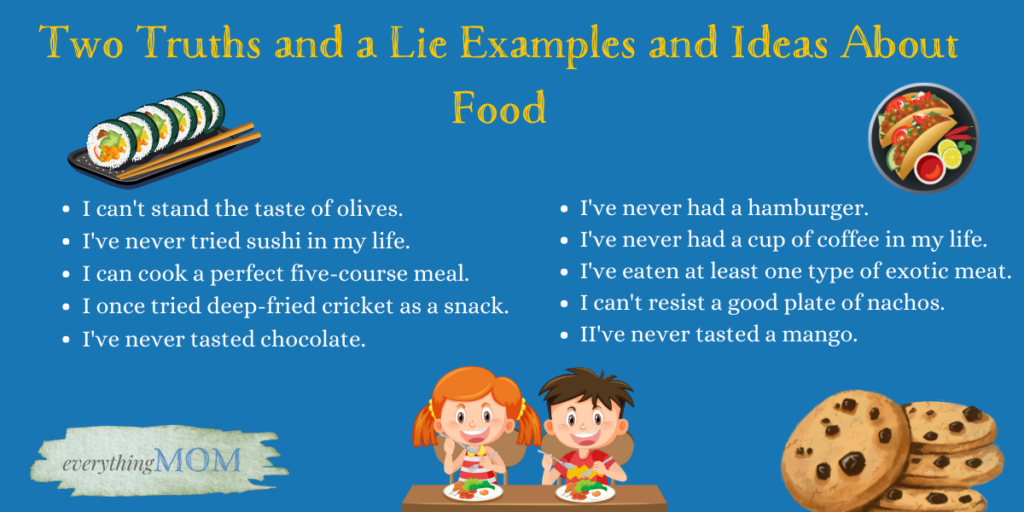 Two Truths and a Lie Examples and Ideas About Food