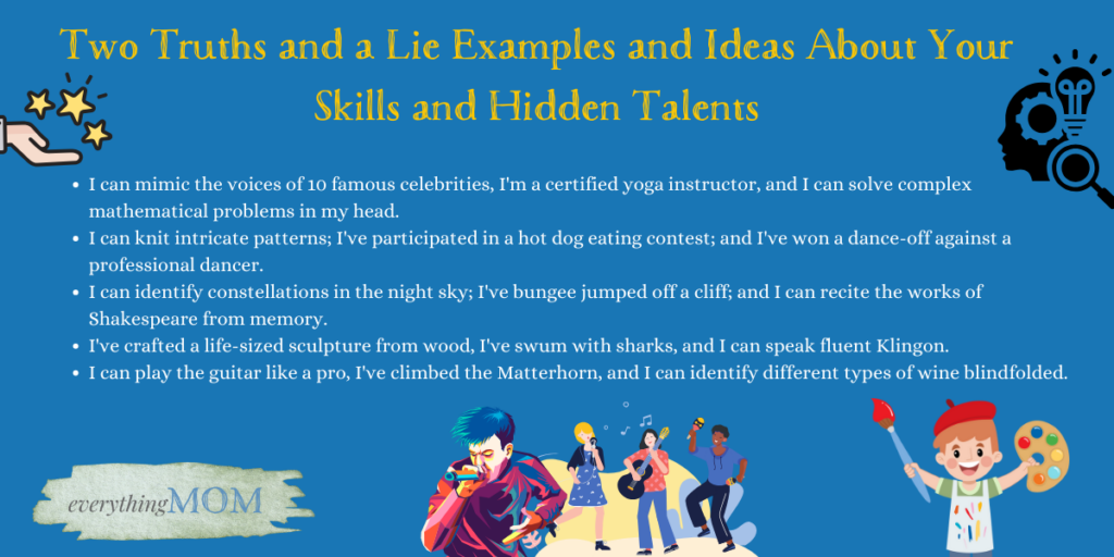 Two Truths and a Lie Examples and Ideas About Your Skills and Hidden Talents