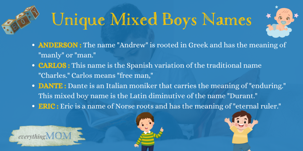 Unique Mixed Boys Names