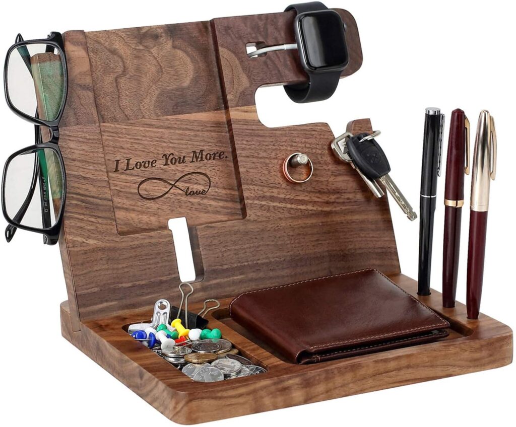 Engraved Ebony Wood Phone Docking Station