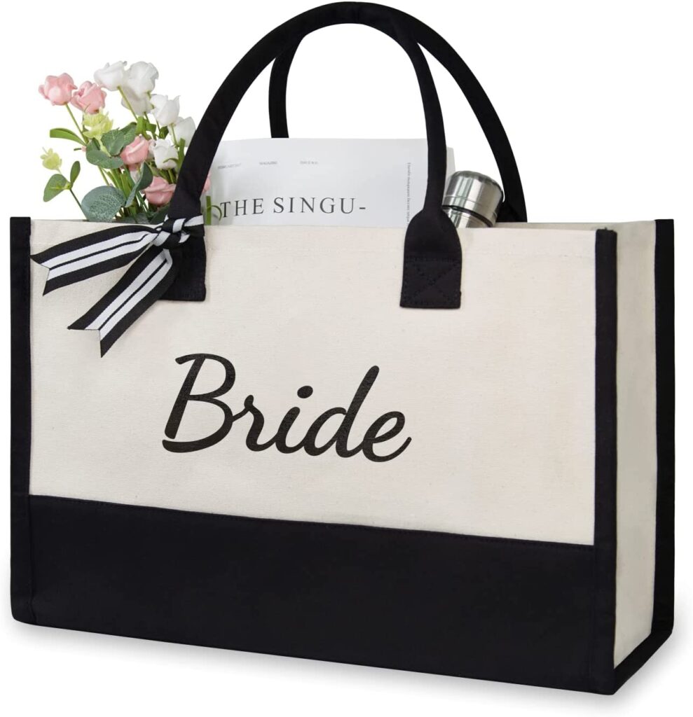 TOPDesign Canvas Tote Bag for Bride