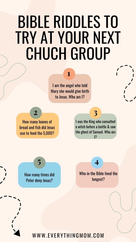 fun bible riddles to try at church group. 