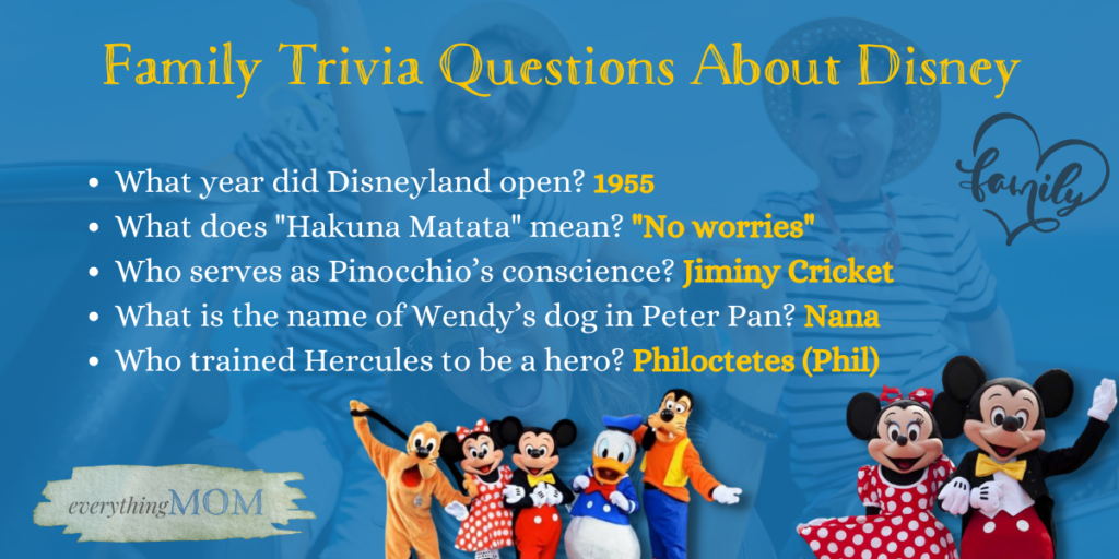 Family Trivia Questions About Disney