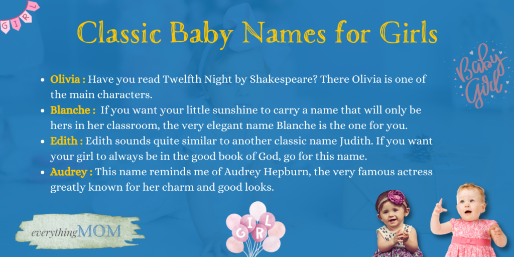 Classic Baby Names for Girls