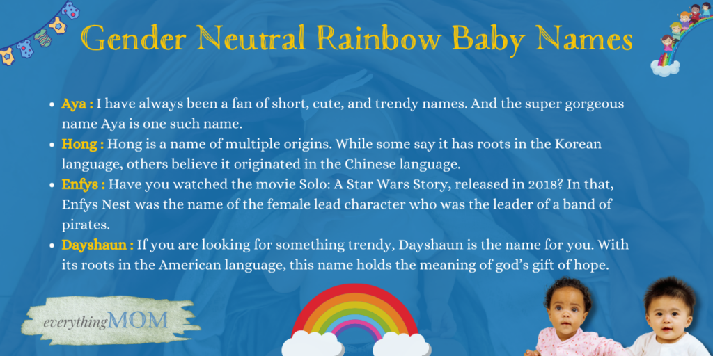 Gender Neutral Rainbow Baby Names