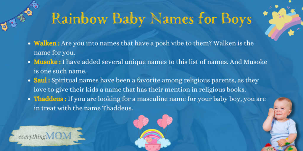 Rainbow Baby Names for Boys