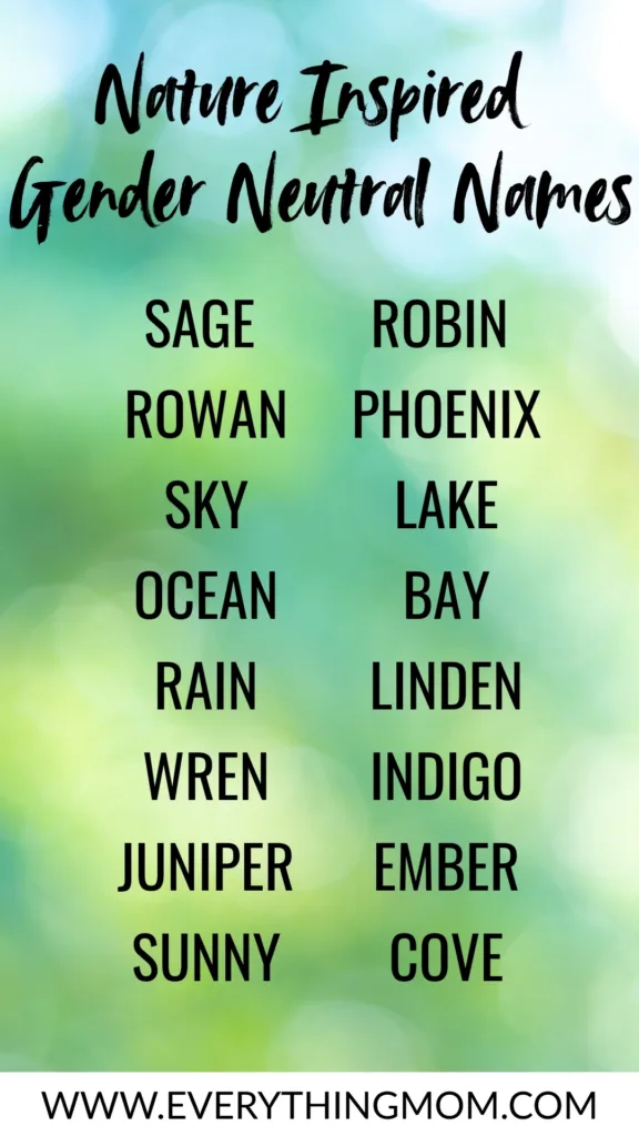 nature baby names for boys, girls, gender-neutral