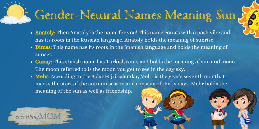 Gender-Neutral Names Meaning Sun