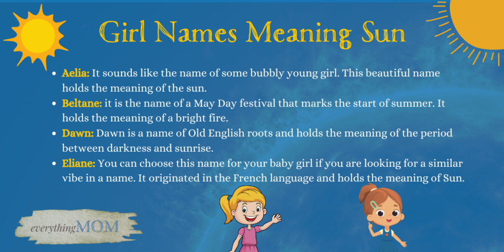 Girl Names Meaning Sun
