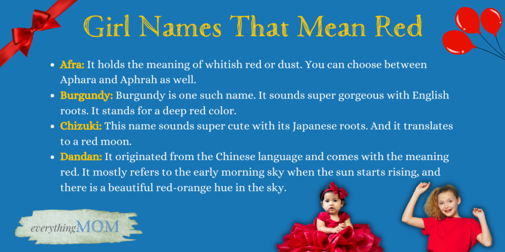 Girl Names That Mean Red