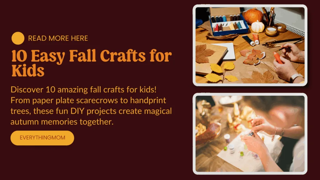 Discover 10 amazing fall crafts for kids! From paper plate scarecrows to handprint trees, these fun DIY projects create magical autumn memories together.